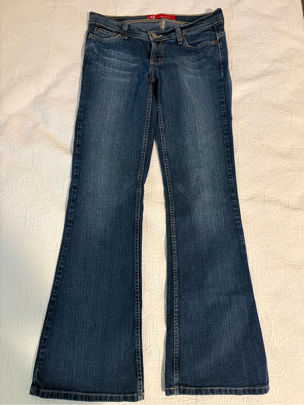 Express X2 Denim Laboratory Size 4 Slim Fit Low Rise Flare Jeans Vintage 1999